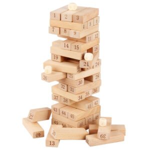 Children's Puzzle Bricks Pro Fun Numerical Jenga Wooden Building Blocks Assembling Table Games Toys - Image 6