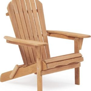 Wooden Outdoor Folding Adirondack Chair Set Of 2 For Garden, Lawn, Patio