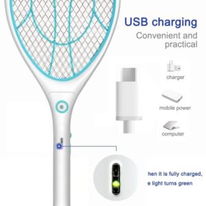 Electric Mosquito Swatter Rechargeable Household Large Mesh Household - Image 2