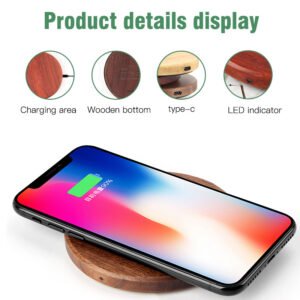 Ongoo Slim Wooden Wireless Chargers Headphone Mobile Ph - Image 8