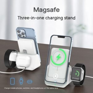 Magnetic Wireless Power Bank Mobile Phone Holder 10000 MA Three-in-one Multifunctional Charging Base - Image 6